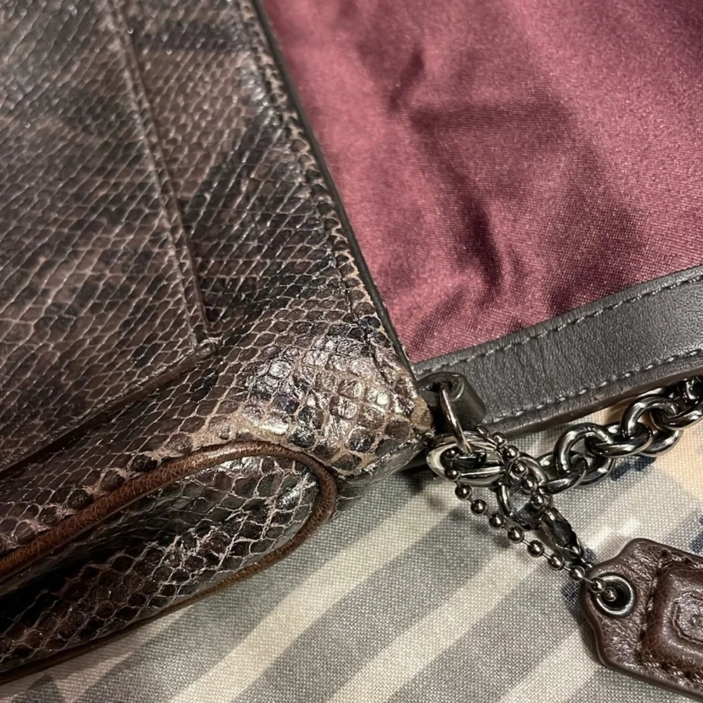 Coach Kristen python gunmetal petite crossbody / clutch bag - Picture 16 of 16